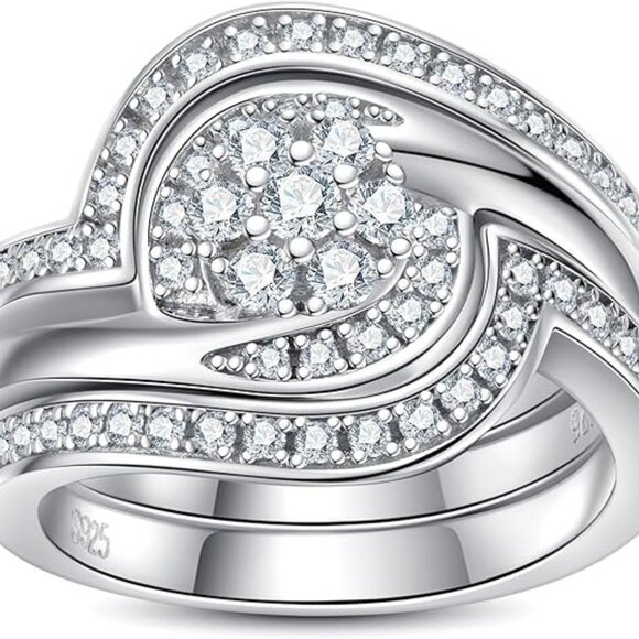 Moissanite Ring 3.7CTTW D Color VVS1 Clarity Round Cut  Flower Cluster Ring - Picture 2 of 6